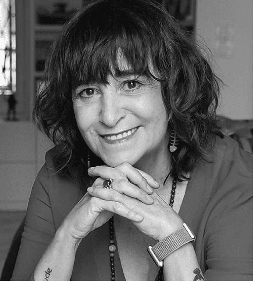 Black and white portrait of the author Rosa Montero