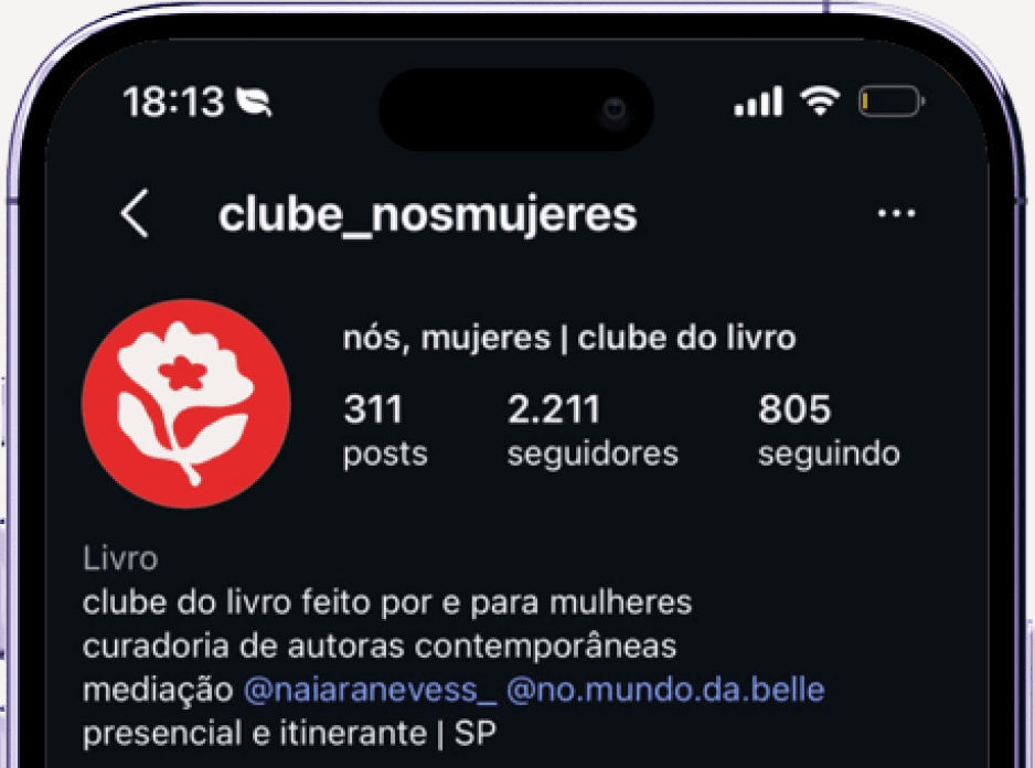 The club's Instagram profile, @clube_nosmujeres